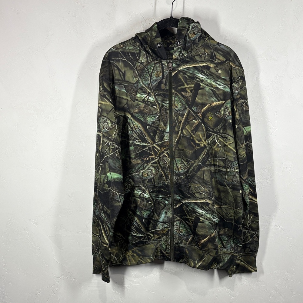 Fishouflage Camouflage Men's Zip Up Hoodie Sweatshirt size large